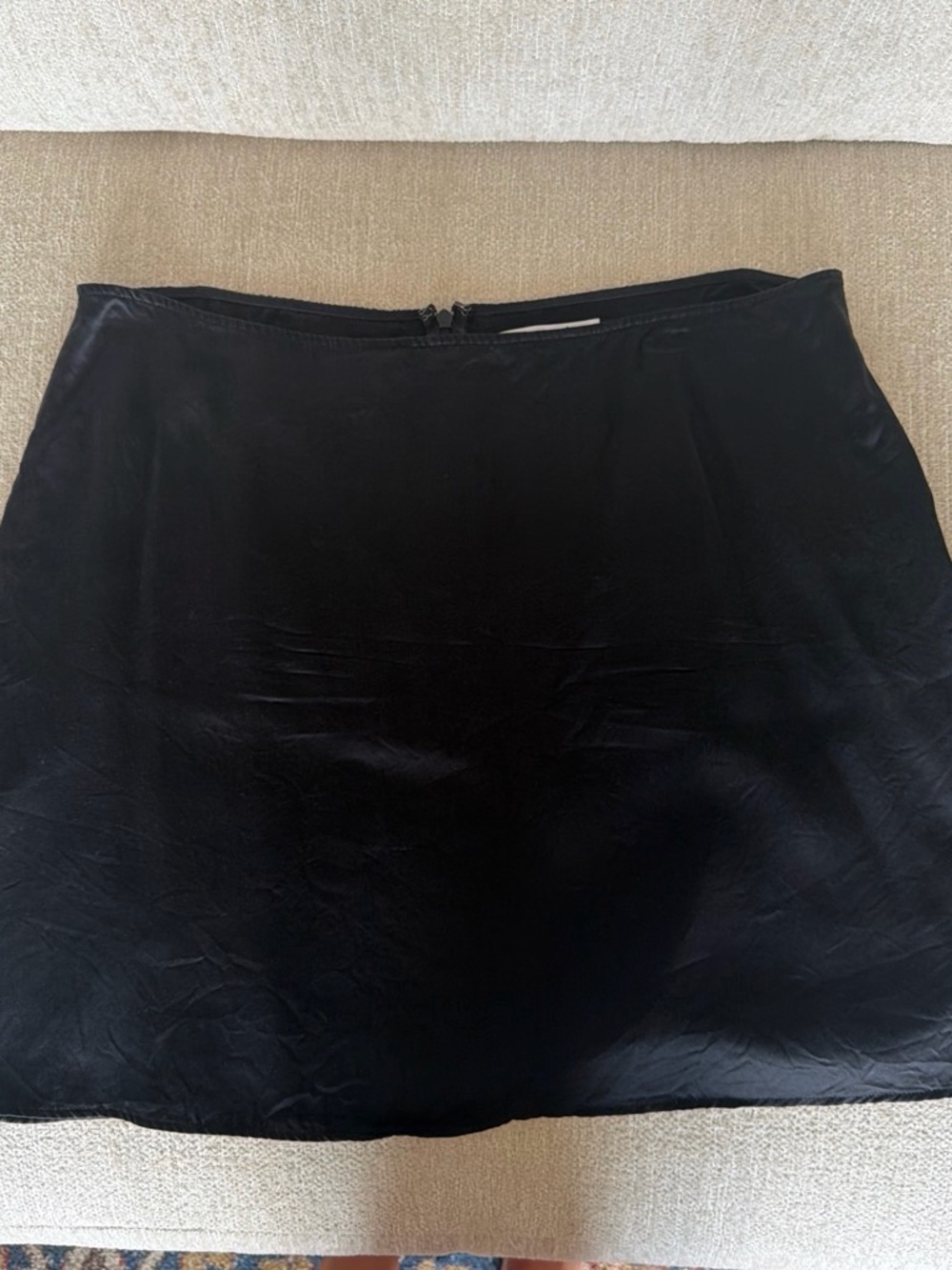 Reformation 100% silk black mini skirt with zipper